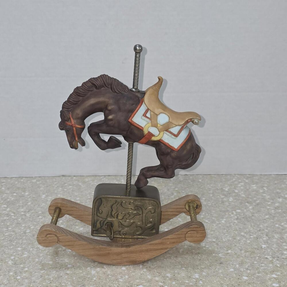 Bucking Bronco Horse Rocking Carousel Waltz Music Box Willitts Vtg 80's Rare